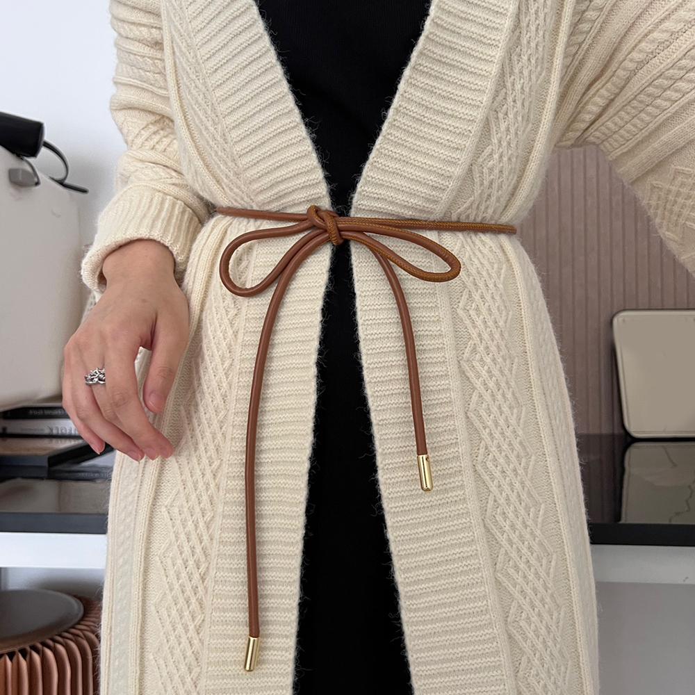 Bow Stringer Tool - New Round Leather Thin Belt Women