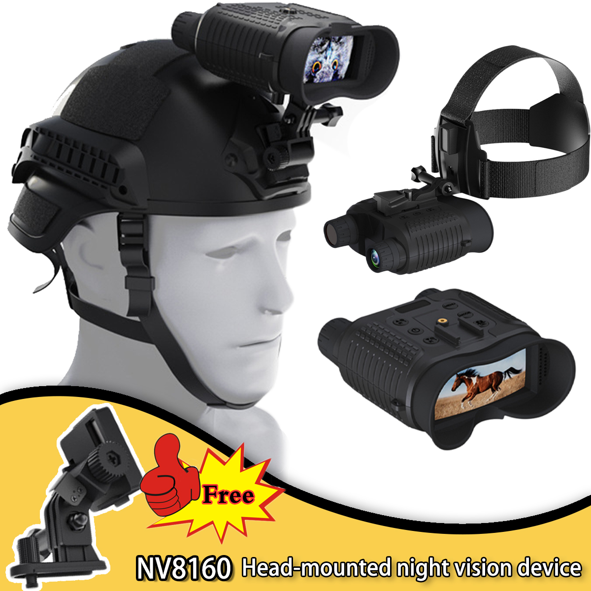 NV8160 Head-mounted Binocular  - Outdoor Hunting Digital Night Vision recension och pris