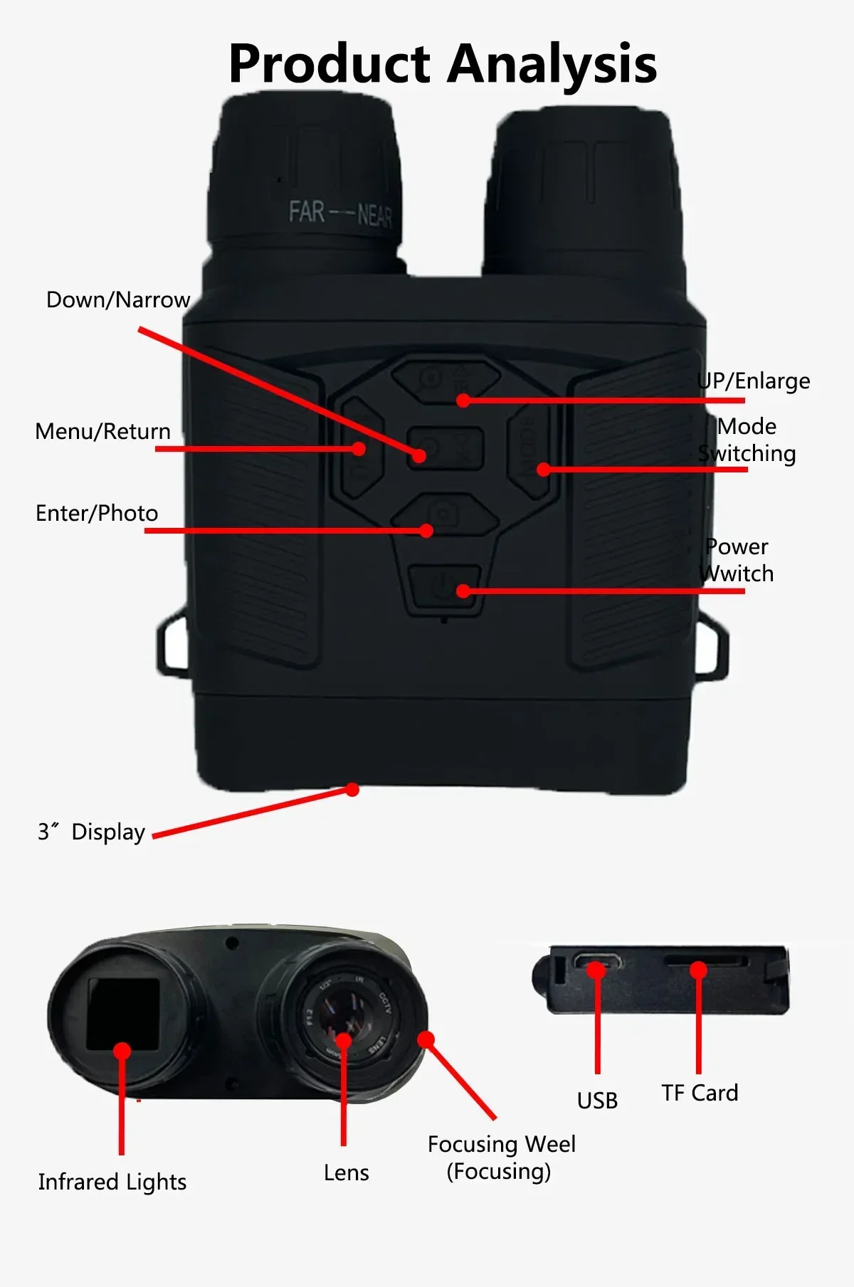 Y6 Binocular Night Vision Infr - Outdoor Hunting Digital Night Vision recension och pris