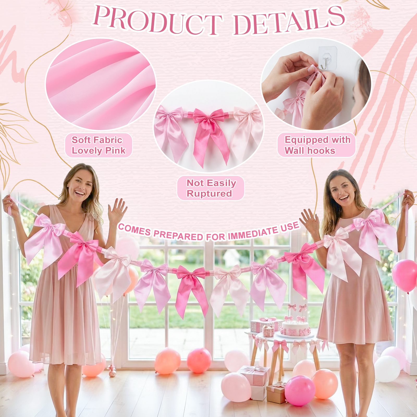 8FT 1 String of 10 Pcs Pink Bo - Bow Stringer Tool recension och pris
