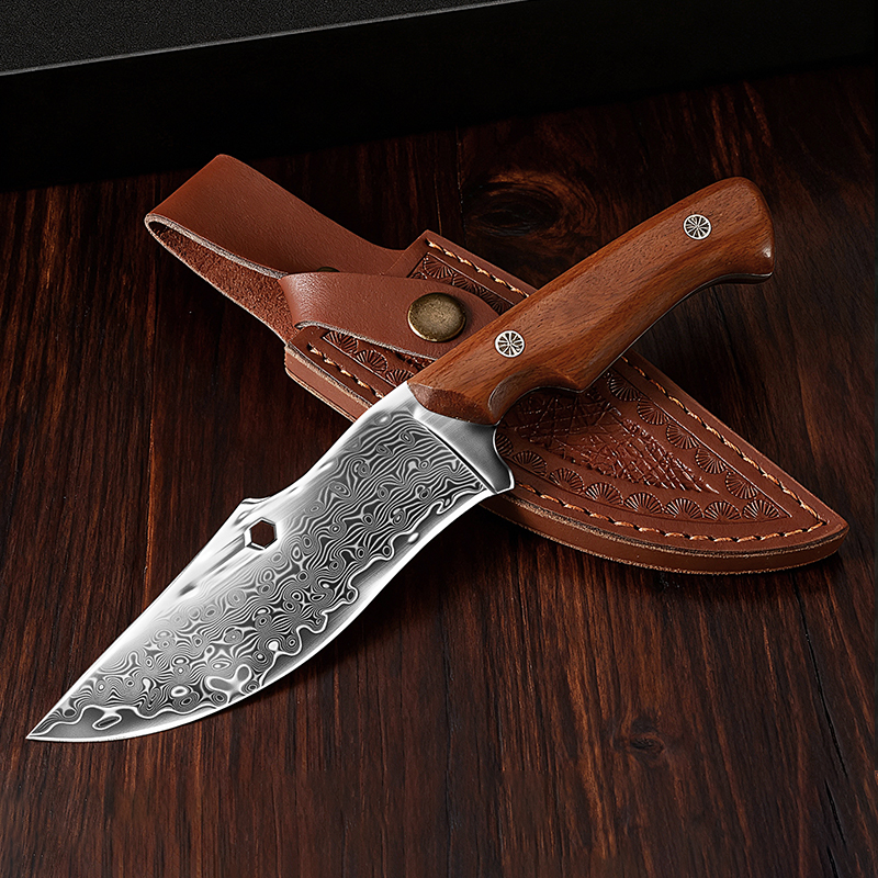 Damascus Outdoor Knife Curved  - Hunting Outdoor Edge Knives recension och pris