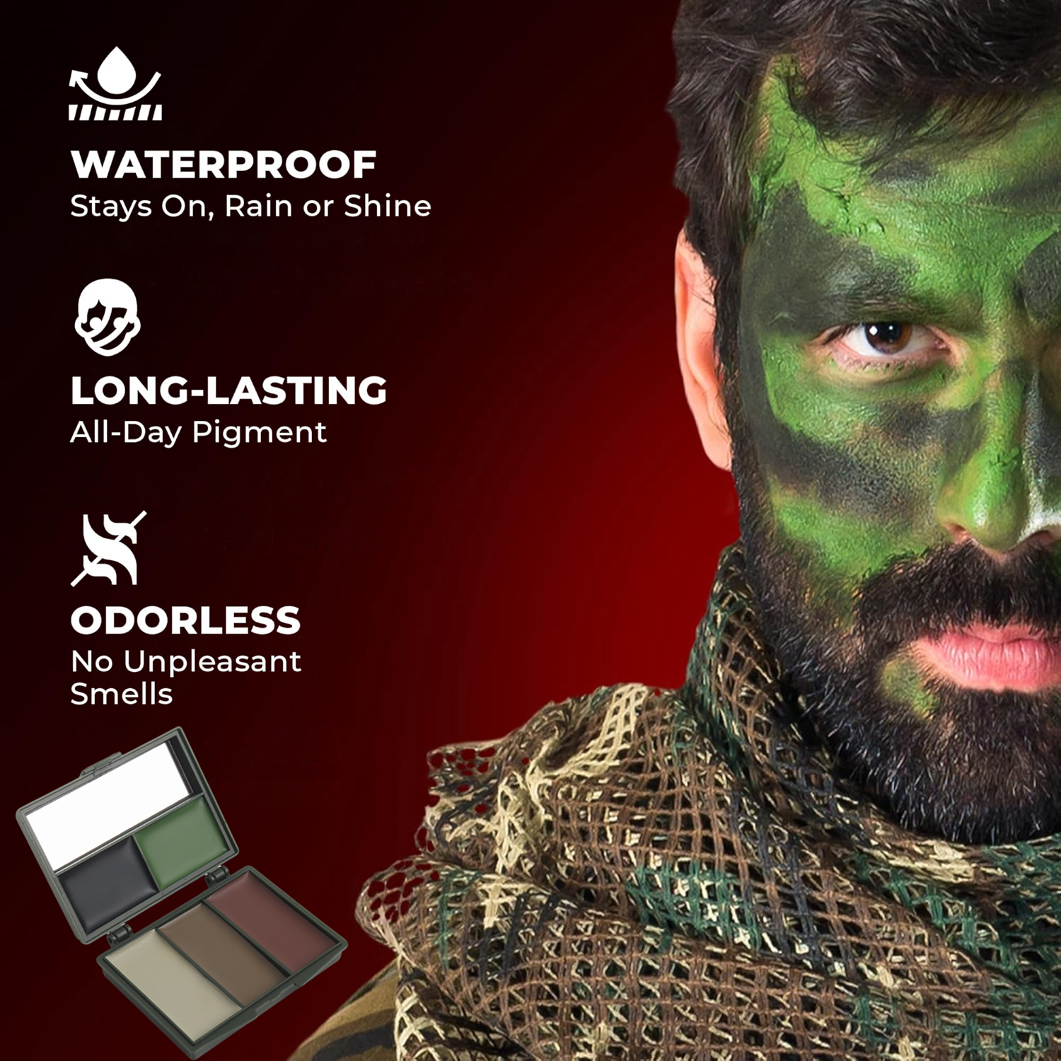 5-Color Camouflage, Face Paint - Camo Face Paint recension och pris