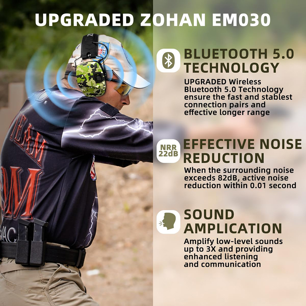 ZOHAN 5.0 Bluetooth Electronic - Shooting Ear Muff recension och pris