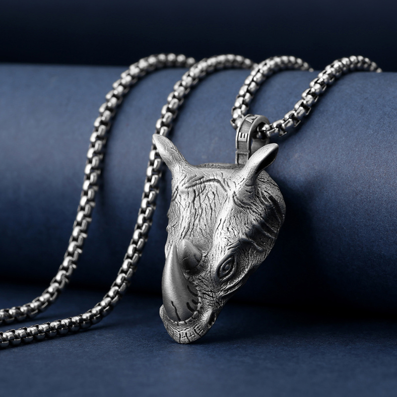 1Pcs Pure Tin Rhino Head Penda - Wildman Hunting & Outdoor Reviews recension och pris