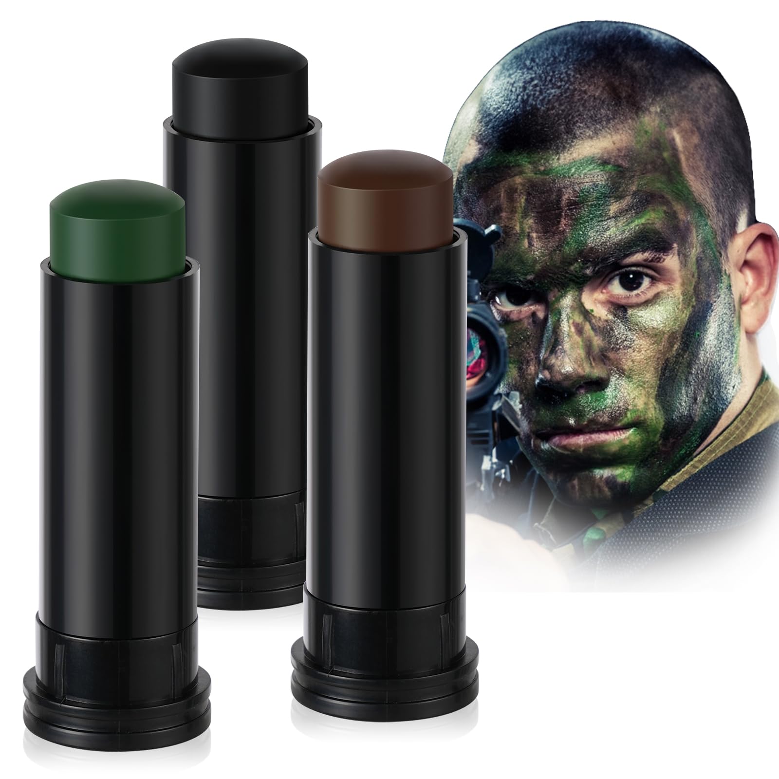 3Pcs Military Woodland Face Pa - Camo Face Paint recension och pris