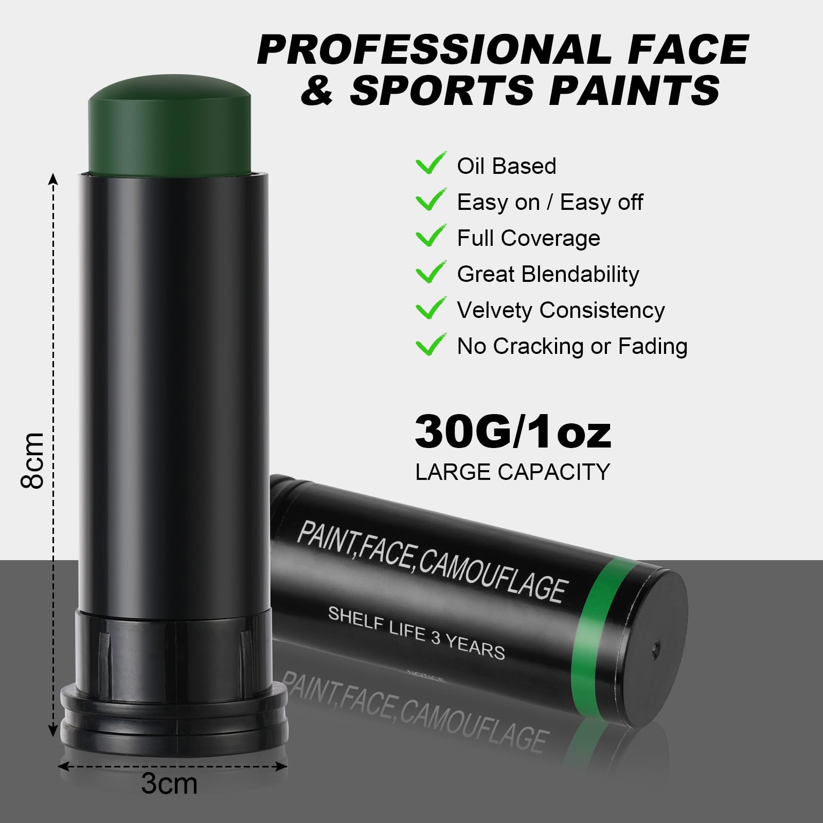 3Pcs Military Woodland Face Pa - Camo Face Paint recension och pris