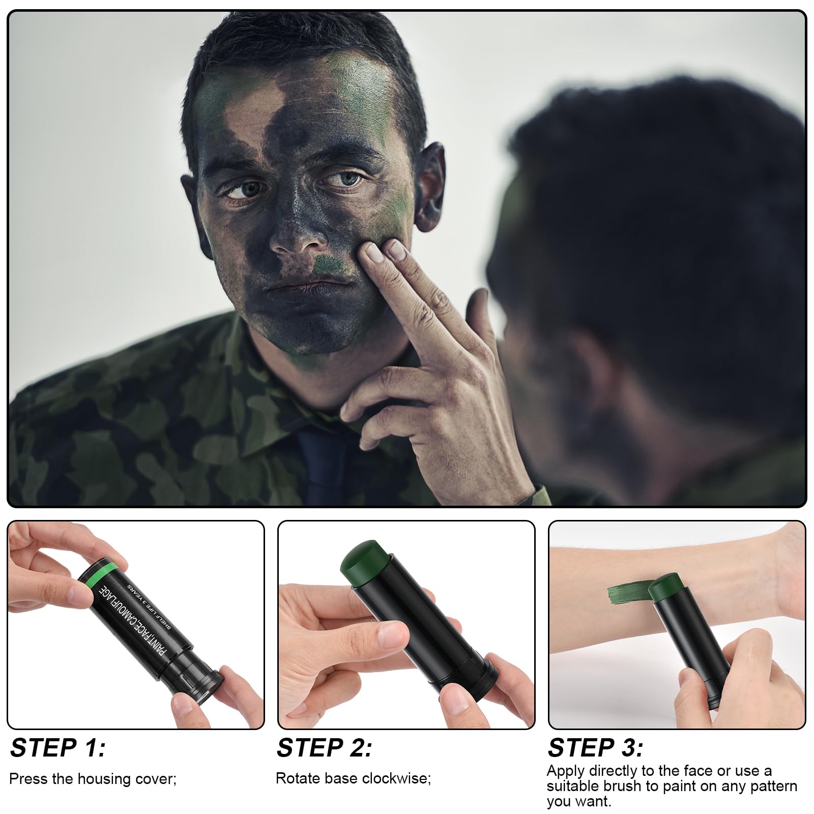 3 Colors Camo Face Paint Tube  - Camo Face Paint recension och pris